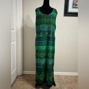 R & K Originals Green Patterned Dress